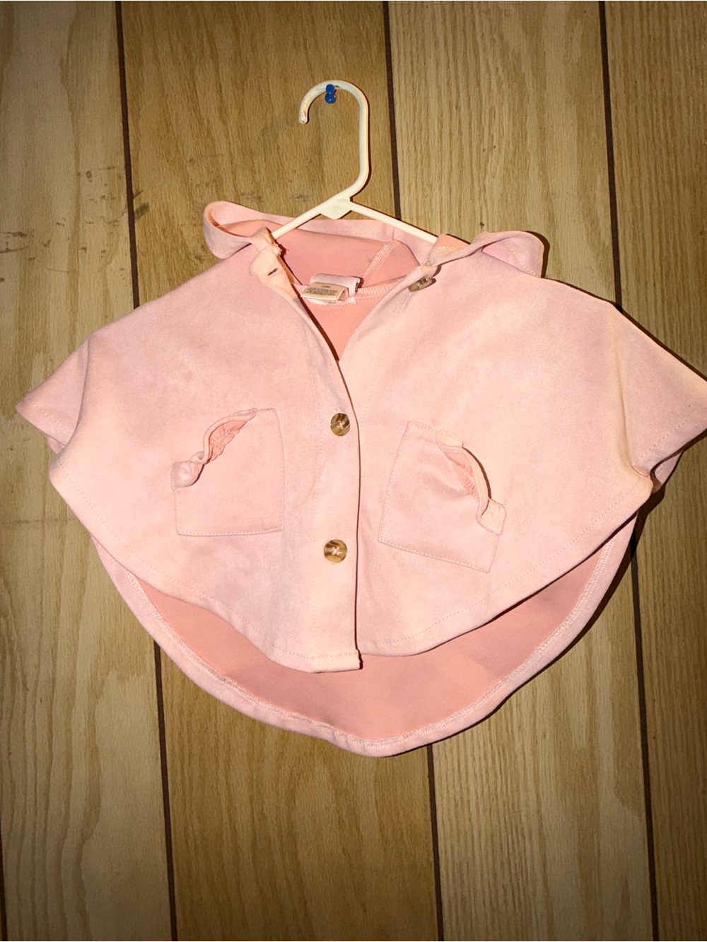Little Lass Pink Hooded Cape Jacket